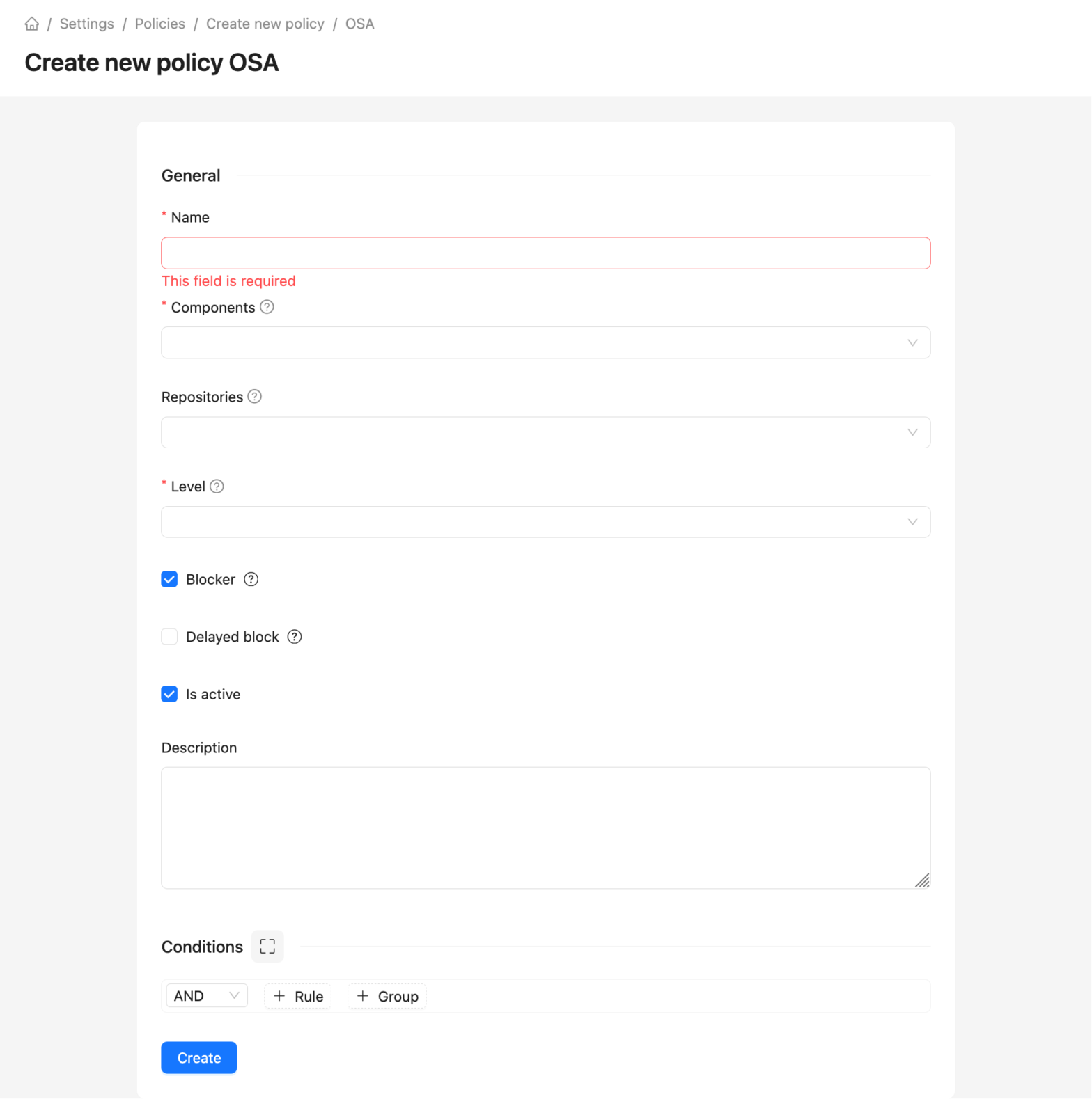 OSA policy form
