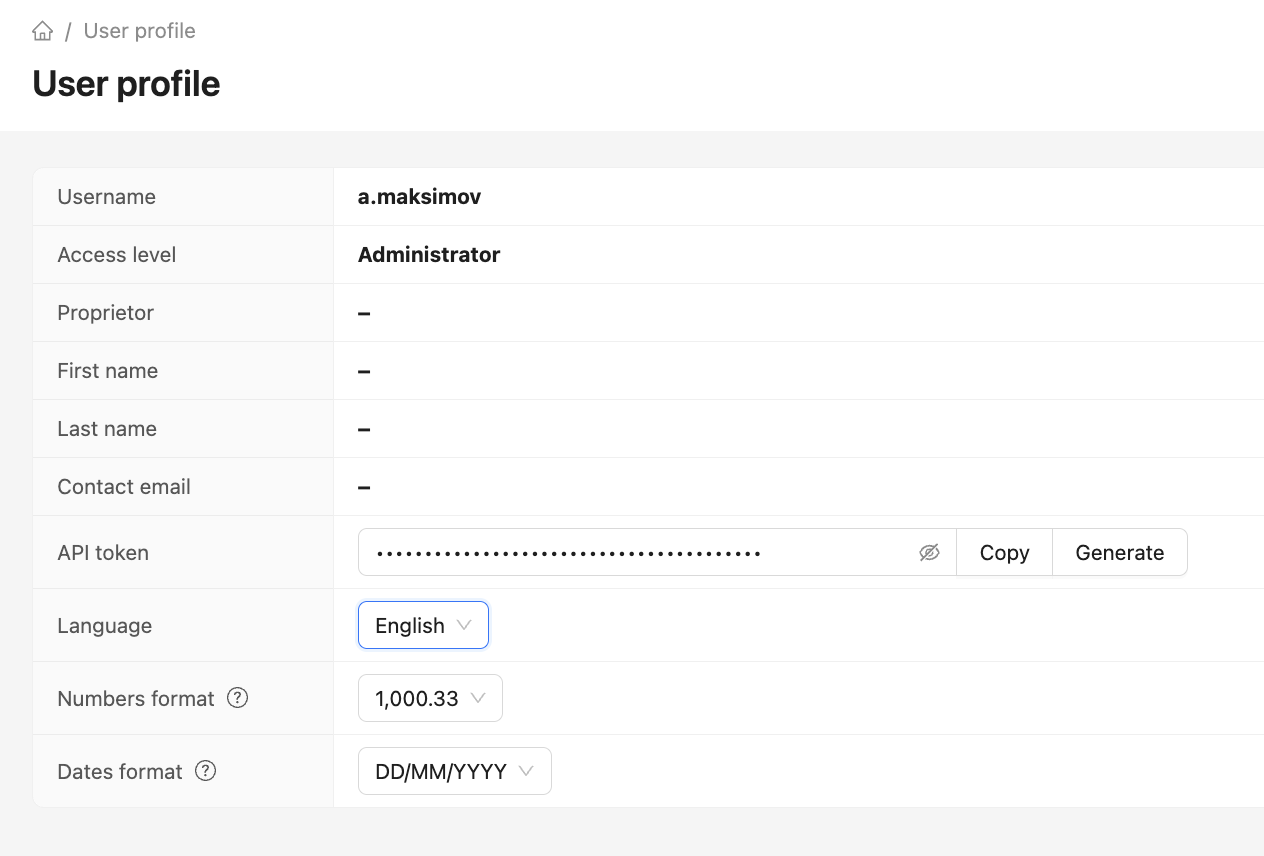 User profile